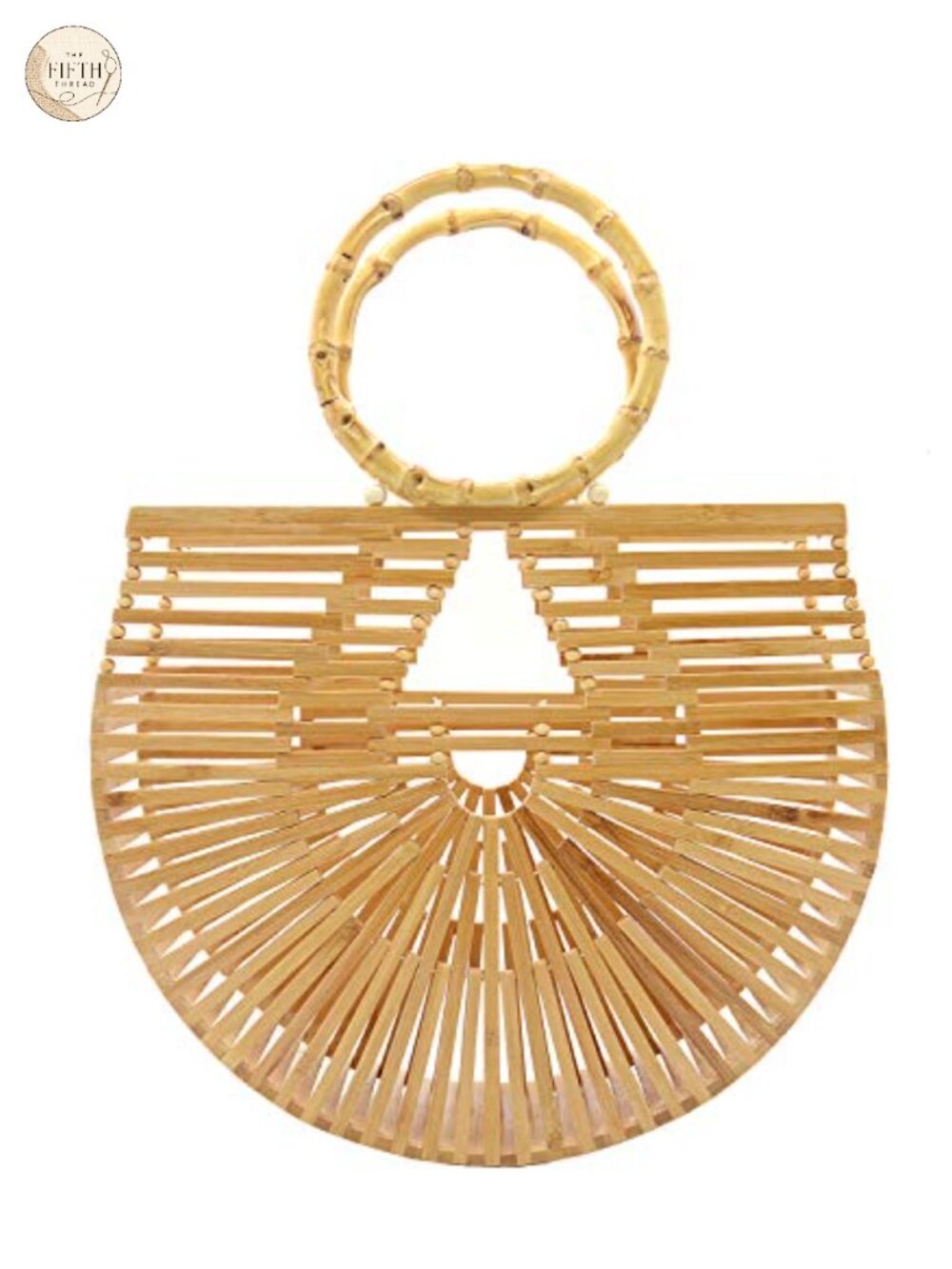 Handmade Bamboo Woven Tote Bag Summer Purse